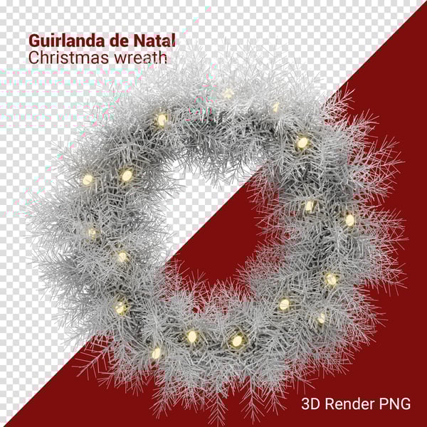 LMH GUIRLANDA DE NATAL 3D RENDER PNG PARA COMPOSIÇÃO (39)