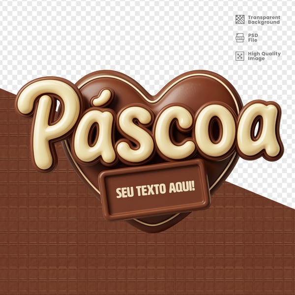 SELO 3D PARA PÁSCOA PSD EDITÁVEL