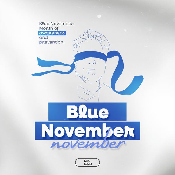 BLUE NOVEMBER PROSTATE CANCER PREVENTION AWARENESS MONTH EDITABLE PSD