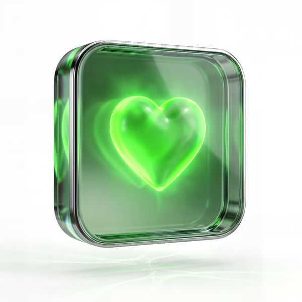 NOTIFICAÇÃO INSTAGRAM CORAÇÃO VERDE 3D GLASS 1