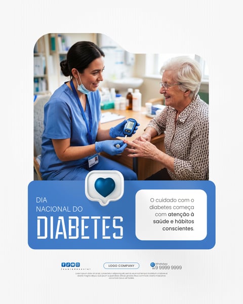 DIA NACIONAL DO DIABETES CONSCIENTIZAÇÃO SAÚDE SOCIAL MEDIA PSD EDITÁVEL 5