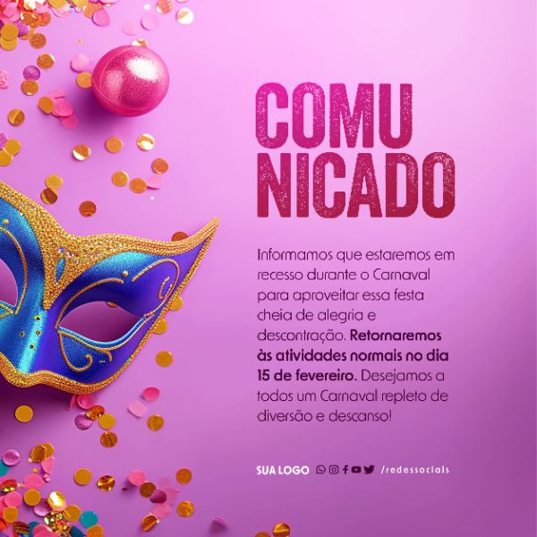 SOCIAL MEDIA - COMUNICADO DE CARNAVAL