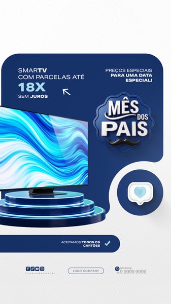 Oferta Dia dos Pais Vendas Banner Promocional Social Media PSD Editável 1 story