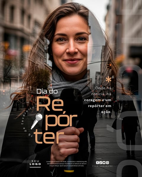 DIA DO REPÓRTER 16 DE FEVEREIRO SOCIAL MEDIA PSD EDITÁVEL 2
