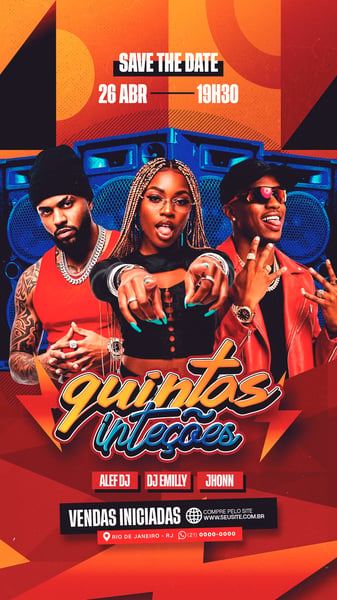 FLYER ARTISTAS E EVENTOS QUINTAS INTENÇÕES STORY
