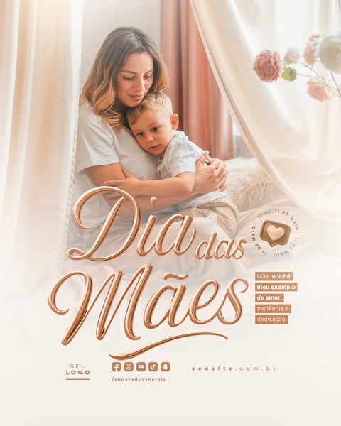 DIA DAS MÃES PARABÉNS PELO SEU DIA SOCIAL MEDIA FEED EDITÁVEL
