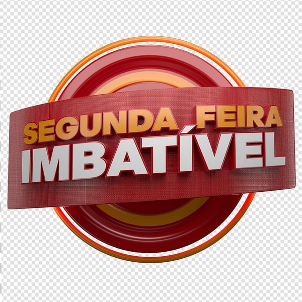 SELO 3D SUPERMERCADO SEGUNDA FEIRA IMBATÍVEL PNG