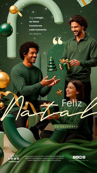 FELIZ NATAL 25 DE DEZEMBRO STORY SOCIAL MEDIA PSD EDITÁVEL 1