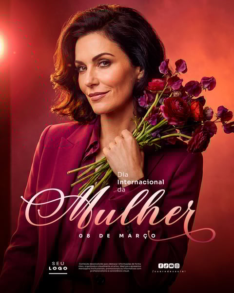 DIA INTERNACIONAL DA MULHER 08 DE MARÇO SOCIAL MEDIA PSD EDITÁVEL 1