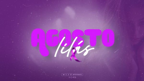 AGOSTO LILÁS CAMPANHA MÊS DA CONSCIENTIZAÇÃO PELO FIM DA VIOLÊNCIA CONTRA A MULHER SOCIAL MEDIA FLYER PSD EDITÁVEL