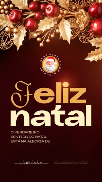 BANNER FELIZ NATAL DOURADO SOCIAL MEDIA FLYER PSD EDITÁVEL STORY