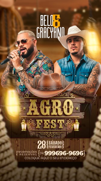 Flyer Sertanejo Profissional para Social Media e Eventos Template PSD Editável