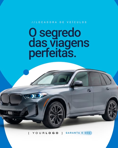 O SEGREDO DAS VIAGENS PERFEITAS LOCADORA DE VEÍCULOS SOCIAL MEDIA PSD EDITÁVEL