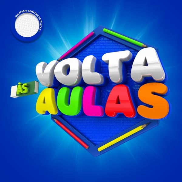 SELO 3D ESCOLA VOLTA AS AULAS PNG