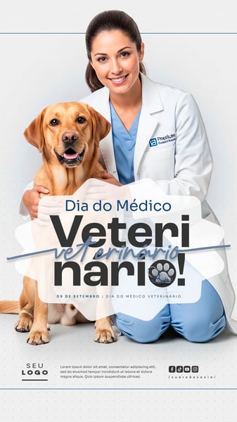 DIA DO MÉDICO VETERINÁRIO 09 DE SETEMBRO SOCIAL MEDIA PSD EDITÁVEL STORY 3