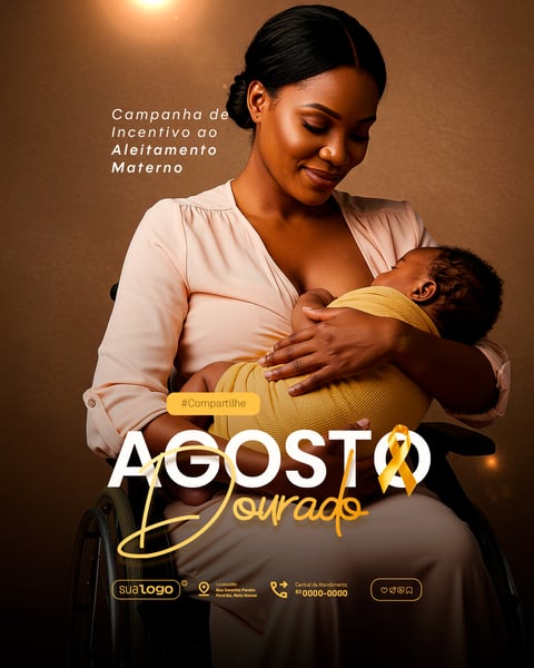 AGOSTO DOURADO CAMPANHA DE INCENTIVO A AMAMENTAÇÃO SOCIAL MEDIA PSD EDITÁVEL 12