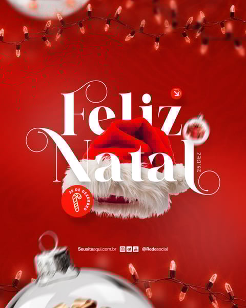 FELIZ NATAL 25 DE DEZEMBRO SOCIAL MEDIA PSD EDITÁVEL