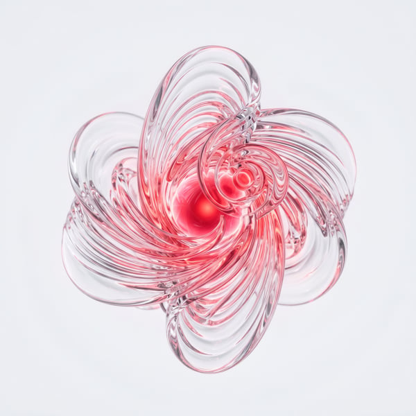 ÍCONE 3D RENDER PULSAÇÃO DE BIOFEEDBACK TRANSLÚCIDO EM VIDRO CRISTALINO 7 5K