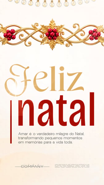 Post de Feliz Natal Dourado Social Media Flyer PSD Editável story