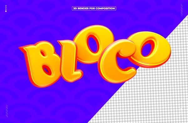 SELO 3D BLOCO CARNAVAL