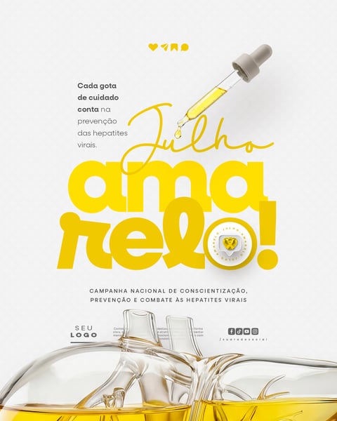 JULHO AMARELO CAMPANHA DE PREVENÇÃO E COMBATE ÀS HEPATITES VIRAIS SOCIAL MEDIA PSD EDITÁVEL 9