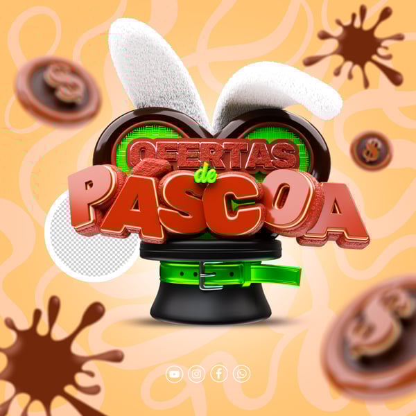 SELO 3D OFERTAS DE PÁSCOA PARA REDES SOCIAIS