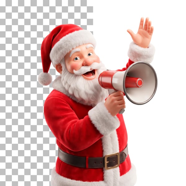 PAPAI NOEL ANUNCIANDO COM MEGAFONE