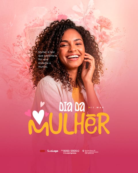 DIA INTERNACIONAL DA MULHER 08 DE MARÇO SOCIAL MEDIA PSD EDITÁVEL 4