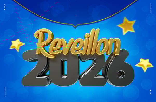 SELO 3D REVEILLON 2026 ANO NOVO PARA COMPOSIÇÃO