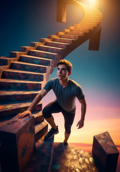 04 UM JOVEM SUBINDO UMA ESCADA MISTERIOSA 02