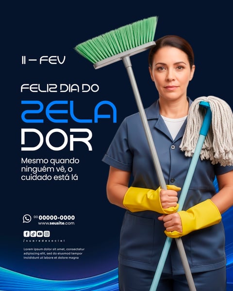 DIA DO ZELADOR 11 DE FEVEREIRO SOCIAL MEDIA PSD EDITÁVEL 5