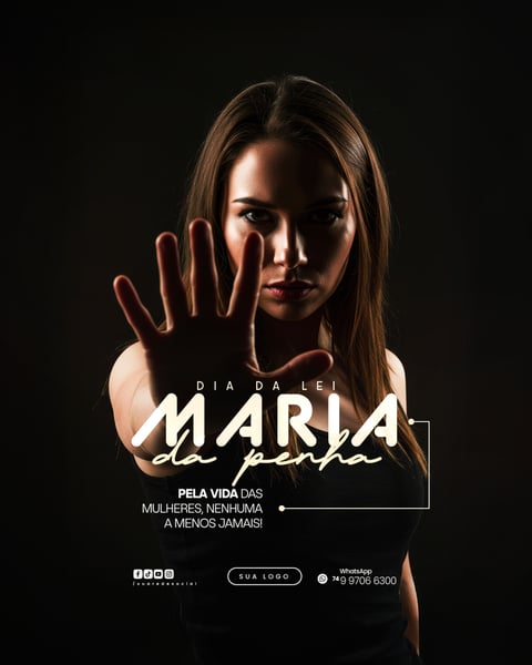 07 de Agosto DIA DA LEI MARIA DA PENHA FLYER SOCIAL MEDIA PSD EDITÁVEL 8