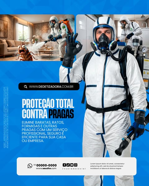 SERVIÇOS ESPECIALIZADOS DEDETIZAÇÃO SOCIAL MEDIA PSD EDITÁVEL