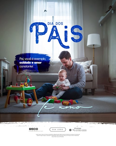 DIA DOS PAIS AGOSTO PAI - FLYER SOCIAL MEDIA PSD EDITÁVEL