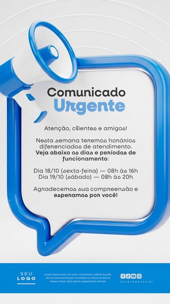 COMUNICADO AVISO STORY SOCIAL MEDIA PSD EDITÁVEL 10