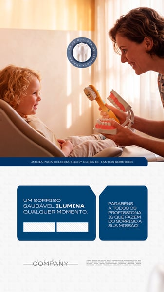 DIA DO DENTISTA ODONTOPEDIATRIA SOCIAL MEDIA FLYER PSD EDITÁVEL STORY