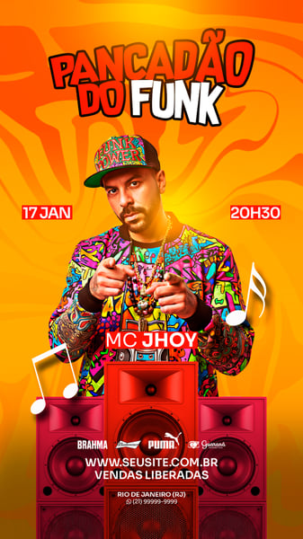 FLYER EVENTO SHOW PANCADÃO DO FUNK PSD STORY 60