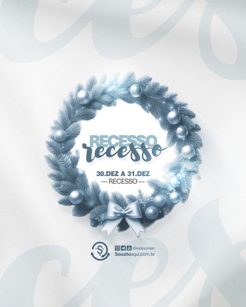 AVISO INFORME HORÁRIO COMUNIDADO FELIZ NATAL ANO NOVO SOCIAL MEDIA PSD EDITÁVEL