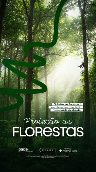 11 DE JULHO - DIA DE PROTEÇÃO ÀS FLORESTAS FLYER SOCIAL MEDIA PSD EDITÁVEL