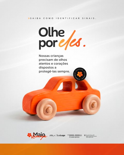 MAIO LARANJA COMBATE ABUSO EXPLORAÇÃO CRIANÇAS ADOLESCENTES SOCIAL MEDIA PSD EDITÁVEL 3