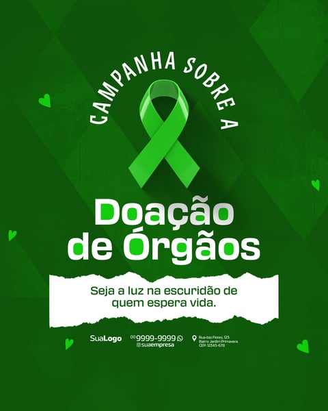 CAMPANHA SOBRE A DOAÇÃO DE ÓRGÃO SOCIAL MEDIA PSD EDITÁVEL 9