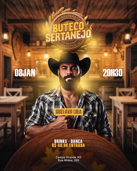 FLYER EVENTO SHOW BUTECO SERTANEJO PSD FEED 33