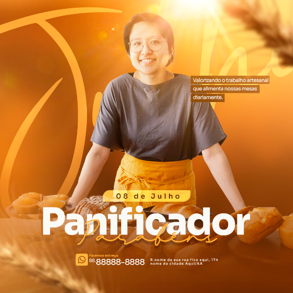 DIA DO PANIFICADOR PARABÉNS PANIFICADORA SOCIAL MEDIA PSD