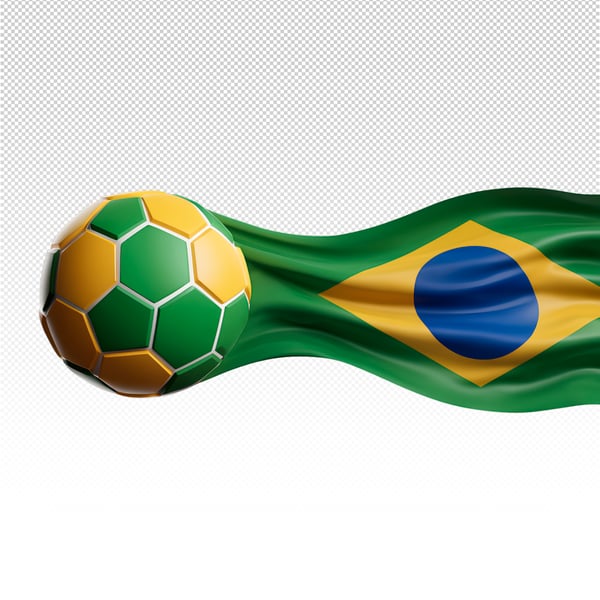 Bandeira do brasil com bola