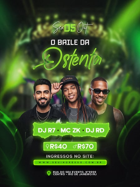 FLYER O BAILE DA OSTENTA FEED PSD EDITÁVEL