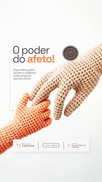 O PODER DO AFETO DIA NACIONAL DA EDUCAÇÃO INFANTIL SOCIAL MEDIA PSD EDITÁVEL