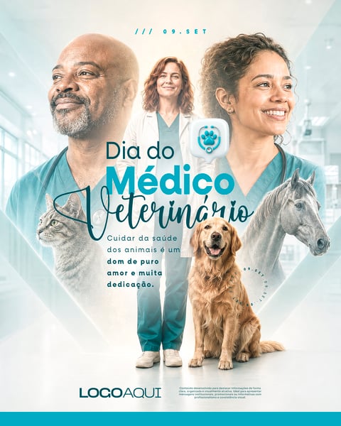DIA DO MÉDICO VETERINÁRIO BANNER SOCIAL MEDIA FLYER PSD EDITÁVEL