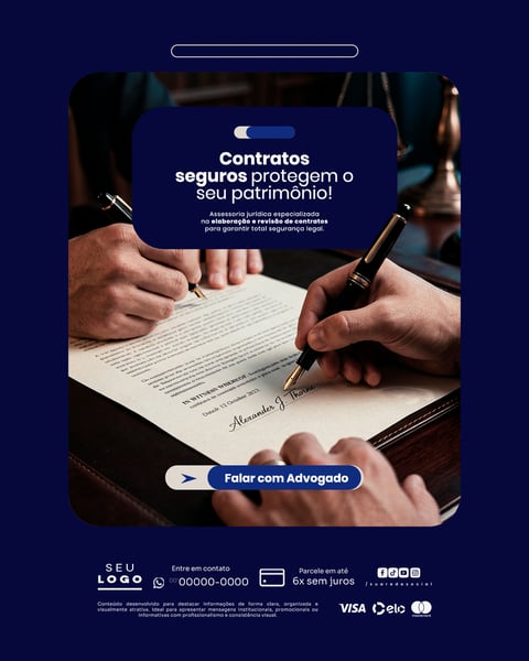 ADVOGADO CONTRATO ASSESSORIA JURÍDICA SOCIAL MEDIA PSD EDITÁVEL
