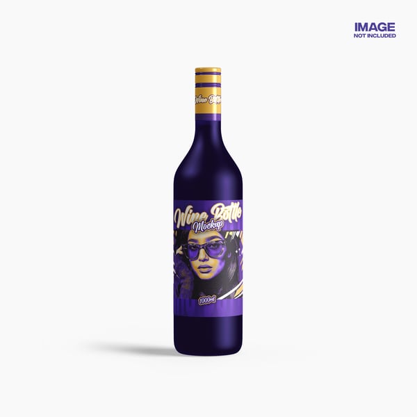 REALISTIC WINE BOTTLE MOCKUP FOR LABEL BRANDING