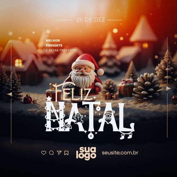 Feliz Natal Post Social Media PSD Editável